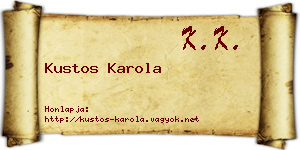 Kustos Karola névjegykártya